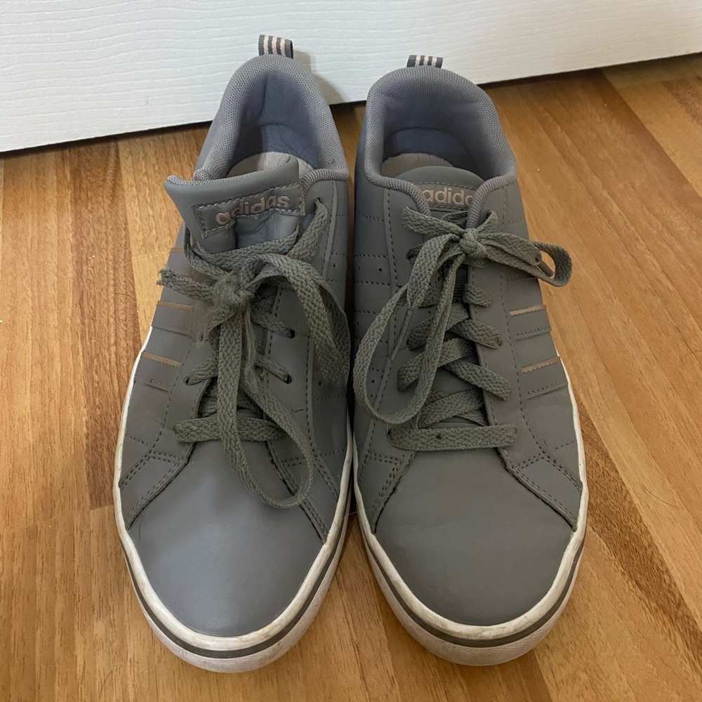 Adidas dark grey and rose gold shoes
